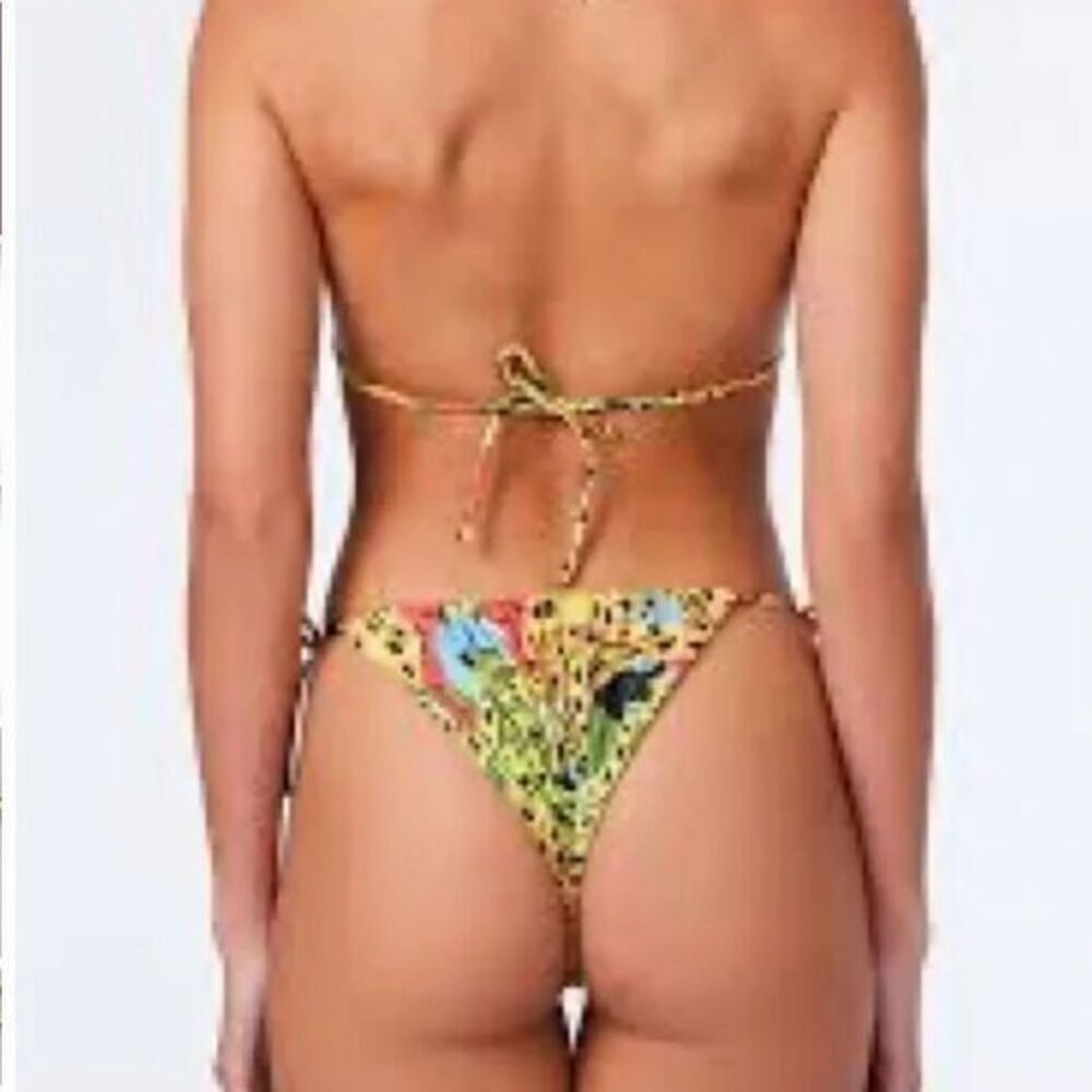 NEW It’s Now Cool Free People square top‎ string bottom bikini in bananas, M